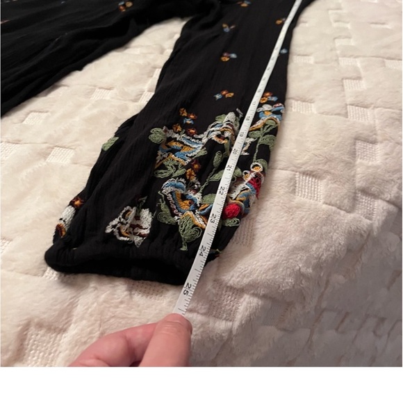 Free People Embroidered Swing Mini Dress Multicolor Black Size Large - Picture 9 of 11